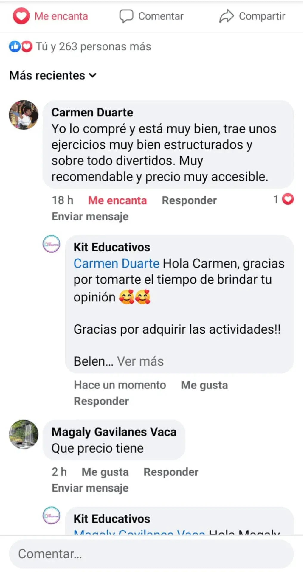 Testimonio Kit Educativo